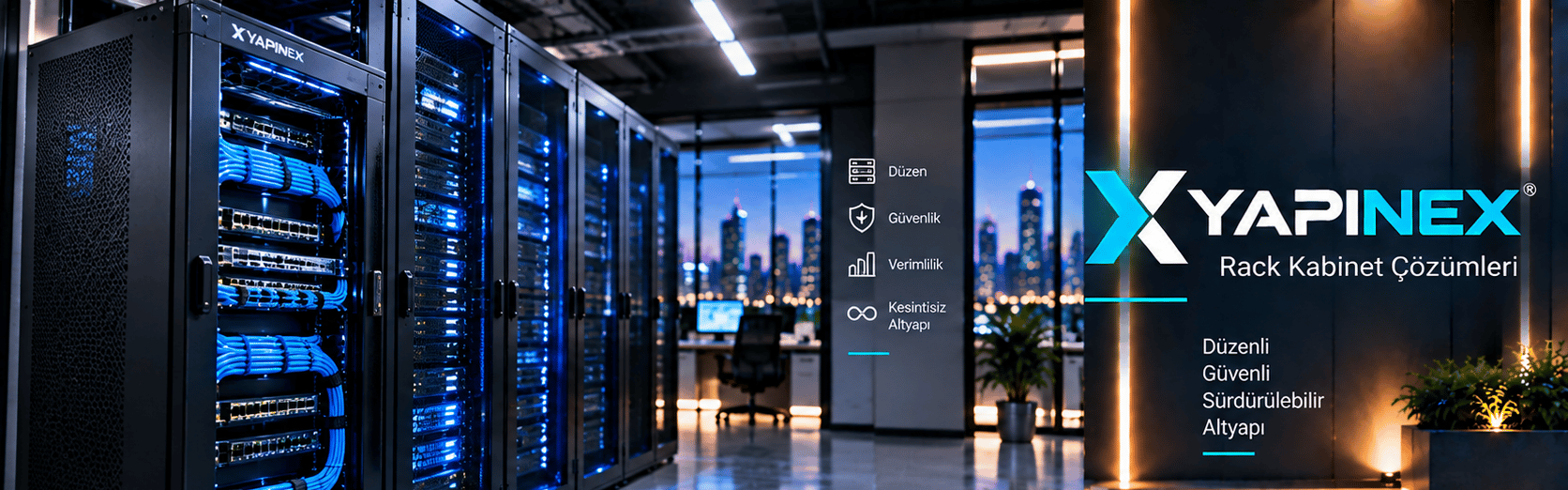 YAPINEX Rack Kabinet & Sistem Odası Düzenleme uygulama ve marka alanı